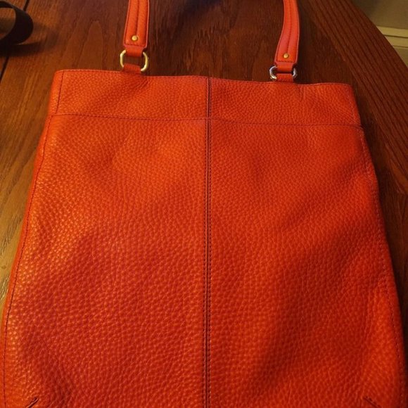LARGE Cole Haan Red soft Leather Shoulder Hobo Bag travel bag - Picture 5 of 6